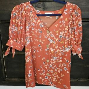 LC Lauren Conrad XS Women's Short Sleeve Blouse